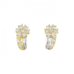 Bông tai kim cương hoa K18YG/K18WG 0.73CT - Hàng hiệu Chính hãng