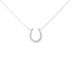 Dây chuyền kim cương hình móng ngựa K18WG 0.20CT - Hàng hiệu Chính hãng