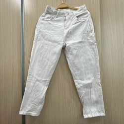 Quần jeans baggy trắng