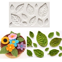 Bộ 3 khuôn làm bánh, rau câu silicon hoa hồng, hoa cúc đơn và lá - Mã số 1120 338366