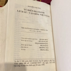 TỪ ĐIỂN ĐỊA DANH LỊCH SỬ VĂN HÓA VIỆT NAM, BÌA CỨNG (XB 1999) 525876
