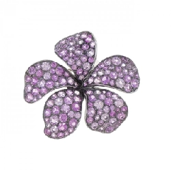 K18WG/K18BG Hoa Sapphire Brooch 5.15CT - Hàng hiệu Chính hãng