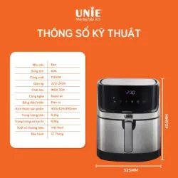 NỒI CHIÊN KHÔNG DẦU UNIE UE-600 – 6.5L • 8 CHẾ ĐỘ NẤU CHUYÊN SÂU • GIẢM 90% CHẤT BÉO 722788