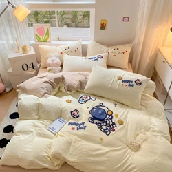 Set 4 món chăn ga gối cotton đũi mềm 469591