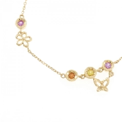 K18YG Hoa × Bướm Đá Màu Dây Chuyền - Hàng hiệu Chính hãng 863418