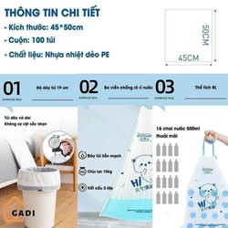 Sét 100 túi đựng rác mèo có dây rút  104098