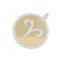 750YG Bạch Dương Kim Cương Mặt Dây - Hàng hiệu Chính hãng