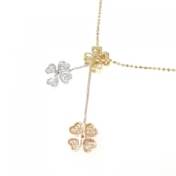 Dây chuyền kim cương cỏ ba lá ba màu K18 0.35CT - Hàng hiệu chính hãng 858740