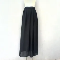 Chân váy maxi voan màu đen