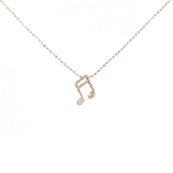 K18PG Nốt nhạc Dây chuyền kim cương 0.01CT - Hàng hiệu Chính hãng