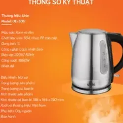 💫 Ấm siêu tốc UNIE UE-300 – Thiết kế gọn nhẹ, dễ di chuyển, phù hợp mọi gian bếp! 716141