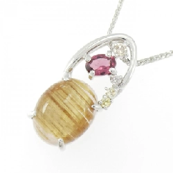 K18WG Dây chuyền đá màu - Hàng hiệu Authentic 859786