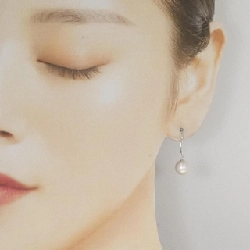 K18WG Bông tai ngọc trai Akoya 8.1mm - Hàng hiệu Chính hãng 871202