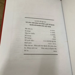 Luật sĩ quan và các văn bản thi hành luật sĩ quan. 999 460727