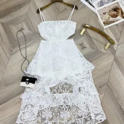 Váy đầm xẻ cao phối ren họa tiết cao cấp size M 1024400