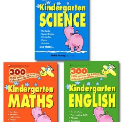 Sách Tiếng Anh - 300 Kindergarten -  Math, Science, English - bộ 3 cuốn đen trắng - mới 56833