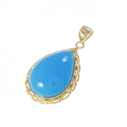 K18YG Mặt dây chuyền Turquoise - Hàng hiệu Chính hãng