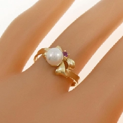 Nhẫn ngọc trai Akoya K18YG hình ruy băng 5.5mm 669014