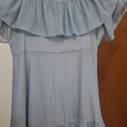 ĐẦM TRỄ VAI ĐI BIỂN. PETBYCHANG + SIZE M + VẢI NHŨ XANH + CHƯA MẶC 925524