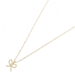 K18YG Ruy băng Dây chuyền kim cương 0.01CT - Hàng hiệu Chính hãng 861738