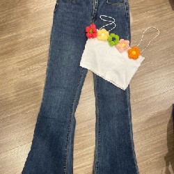 Quần jeans ống loe form dài 