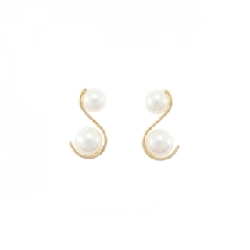 K18YG Bông tai ngọc trai Akoya - Hàng hiệu Chính hãng