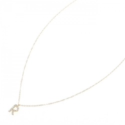 K18YG Chữ cái R Dây chuyền Kim cương 0.09CT - Hàng hiệu Chính hãng 858969