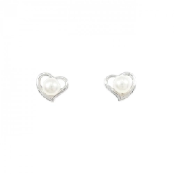 K18WG Bông tai ngọc trai Akoya 4.1mm - Hàng hiệu Chính hãng