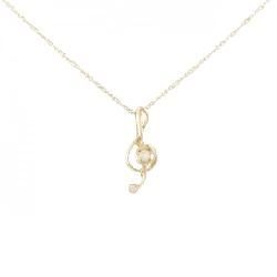 Dây chuyền kim cương nốt nhạc K18YG 0.07CT - Hàng hiệu Authentic