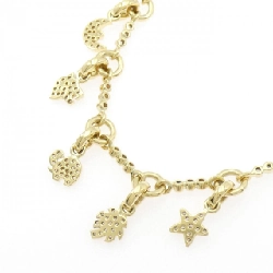 Dây chuyền kim cương Pave hình sao và mặt trăng 750YG - Hàng hiệu Authentic 860822