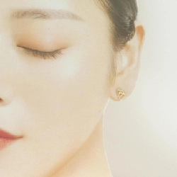 K18YG Bông tai hình trái tim - Hàng hiệu Chính hãng 869200