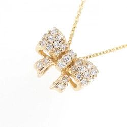 K18PG Dây chuyền kim cương hình ruy băng 0.20CT - Hàng hiệu Chính hãng 863267