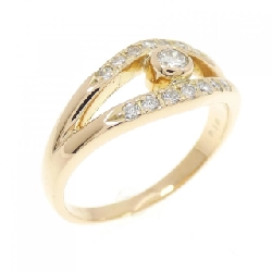 Nhẫn kim cương K18YG 0.10CT - Hàng hiệu Authentic