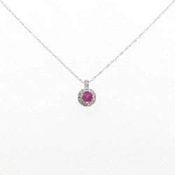 K18WG Dây chuyền Ruby 0.26CT - Hàng hiệu Chính hãng
