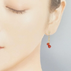 K18YG Bông tai san hô - Hàng hiệu Chính hãng 877651