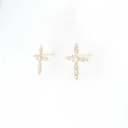 K18YG Bông tai kim cương chéo 0.30CT - Hàng hiệu Chính hãng 872007