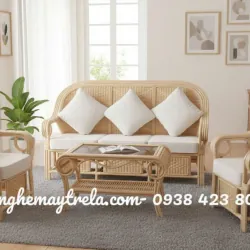 Sofa mây tự nhiên đan kín 605106