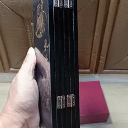 Bình phong Khổng Tử Thánh Tích Đồ (Saint Trace of Confucius)-Sơn mài cổ (Hiếm, Giá trị) 694425