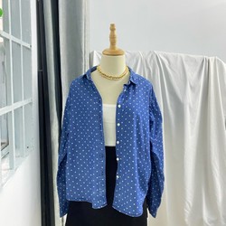 Áo sơ mi denim trái tim hiệu Gu 70503