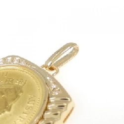 K18YG(枠) Dây chuyền đồng xu kim cương 0.09CT - Hàng hiệu Authentic 866222