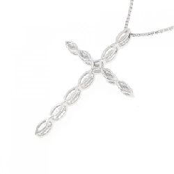 K18WG Dây chuyền kim cương hình chữ thập - Hàng hiệu Chính hãng 862358