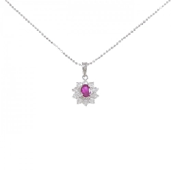 Dây chuyền ruby PT900/PT850 0.41CT - Hàng hiệu Authentic