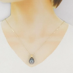 K18YG Ngọc trai đen dây chuyền - Hàng hiệu Authentic 860860