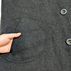 Áo khoác dạ đen cổ vest free size dày ấm 604147