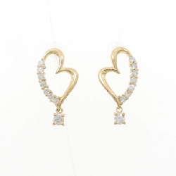 K18YG Bông tai kim cương hình trái tim 0.32CT - Hàng hiệu Chính hãng
