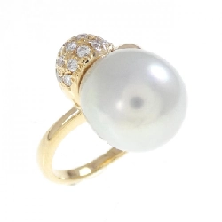 Nhẫn ngọc trai trắng Tasaki - Hàng hiệu Authentic