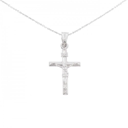 K18WG Dây chuyền hình chữ thập - Hàng hiệu Authentic