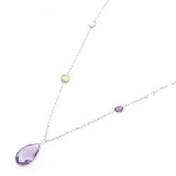 K18WG Mặt dây chuyền đá màu - Hàng hiệu Chính hãng 857445