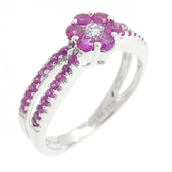 Nhẫn ruby K18WG hoa 0.50CT