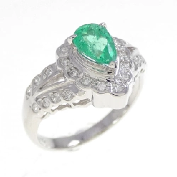 Nhẫn Emerald PT900 0.53CT - Hàng hiệu Chính hãng